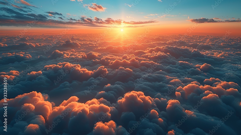 The sky is filled with clouds and the sun is shining brightly The sky is filled with clouds and the sun is shining brightly