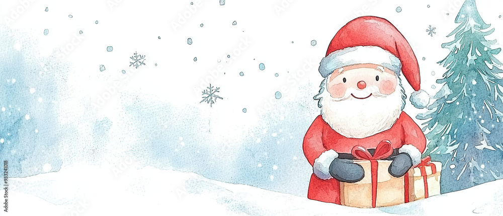 A santa with a red hat and a white background A santa with a red hat and a white background