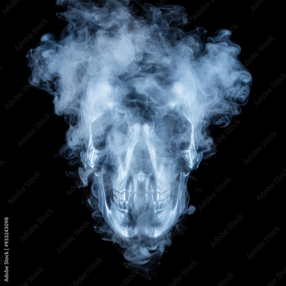 Eerie skull made of smoke