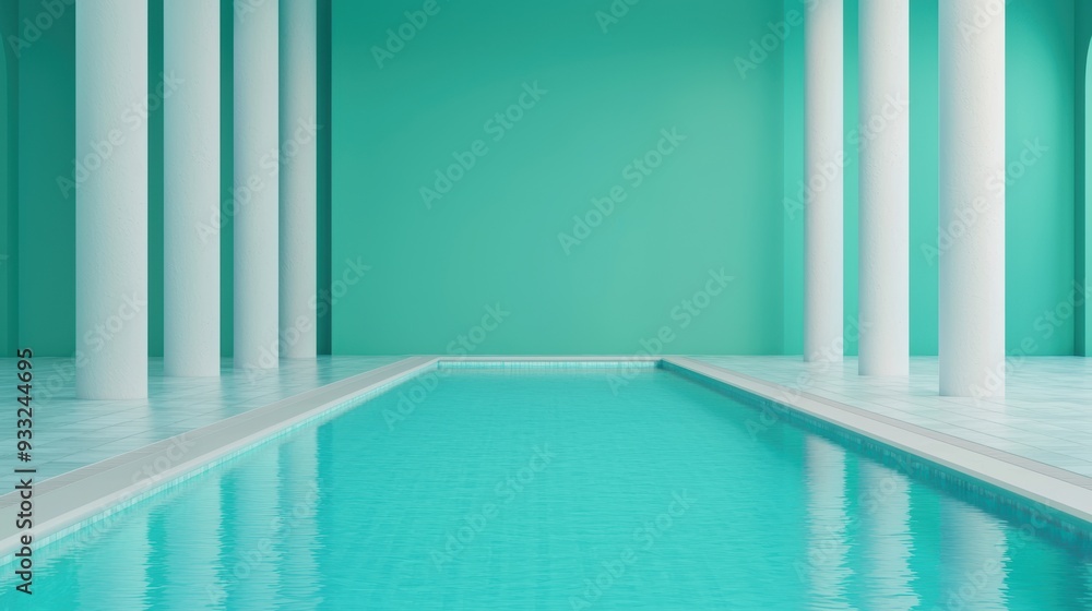Fototapeta premium Crystal Oasis Wellness: Futuristic Healthcare Center with Gemstone Accents - High Detail 8K Image with Copy Space