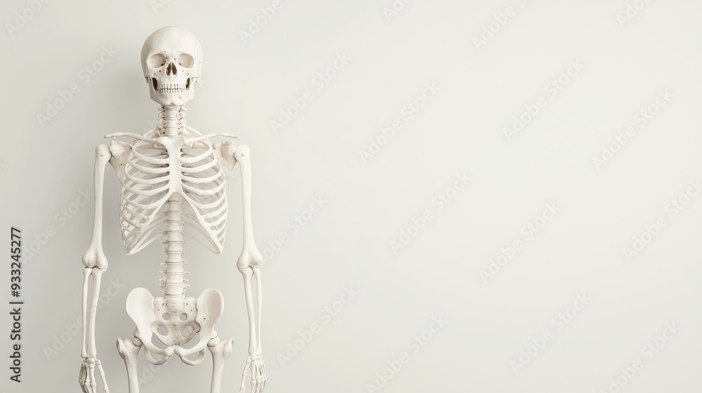 Detailed Human Skeleton Anatomy Model with Labeled Bones in Anatomical Pose on White Background for Medical Education, 8K Resolution Detailed Human Skeleton Anatomy Model with Labeled Bones in Anatomical Pose on White Background for Medical Education, 8K Resolution
