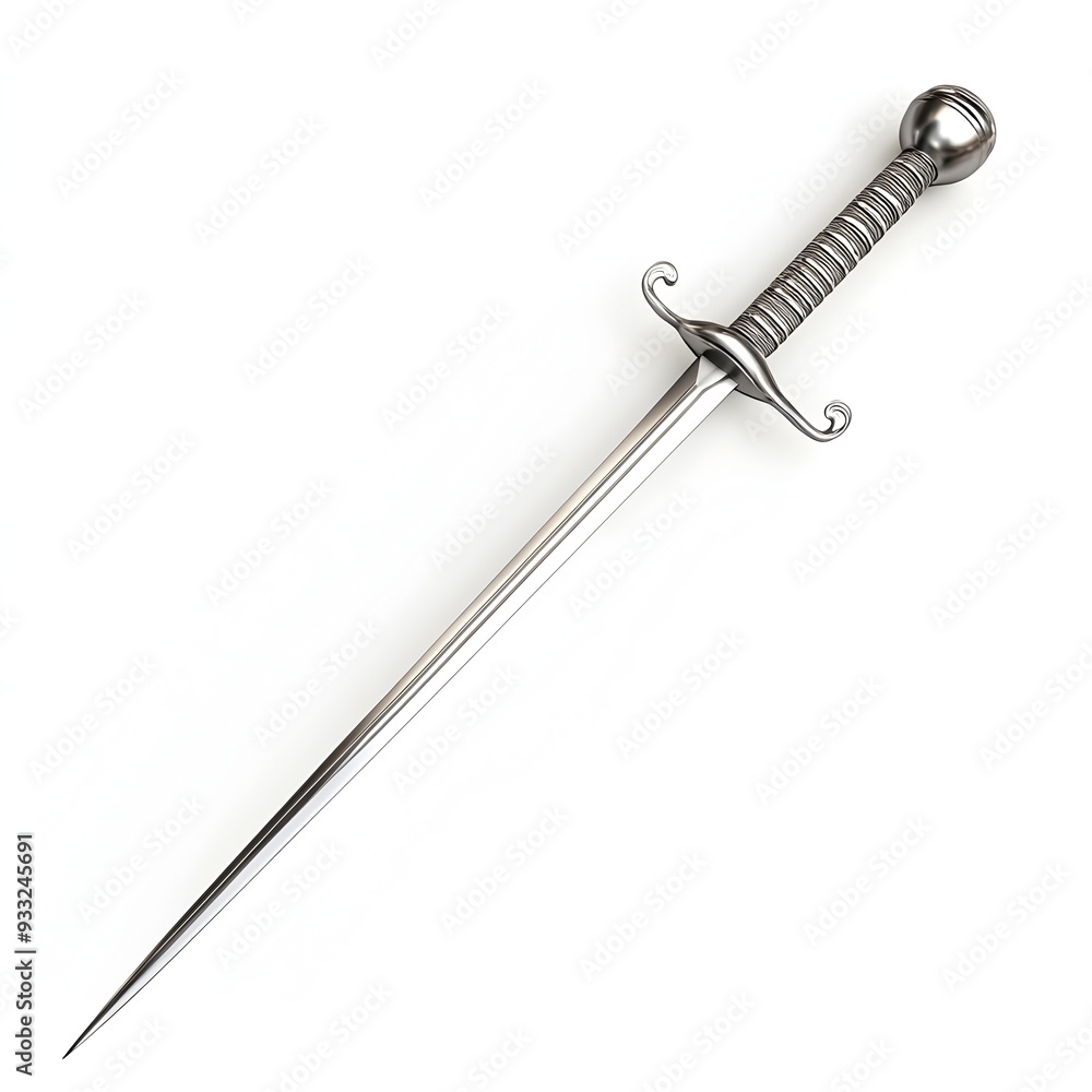 Fencing Sword Clipart 3D Render of a Metallic Fencing Sword or Foil Isolated on a Clean White Background Sports Equipment for Fencing Activities Training Competitions and Tournaments Fencing Sword Clipart 3D Render of a Metallic Fencing Sword or Foil Isolated on a Clean White Background Sports Equipment for Fencing Activities Training Competitions and Tournaments