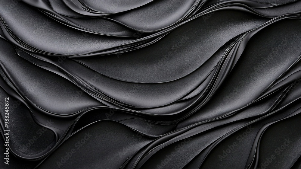 Fototapeta premium Black waves on black background