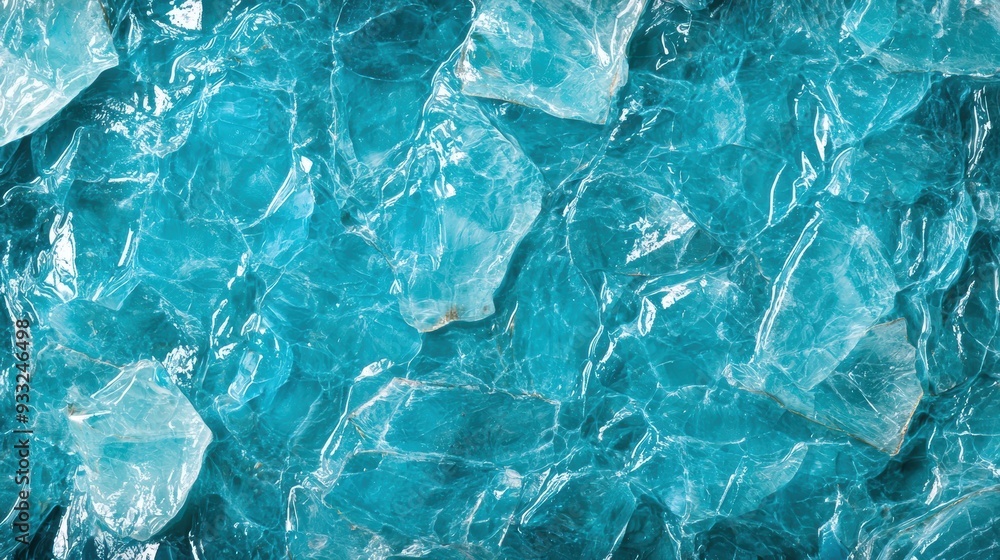 Fototapeta premium Vibrant blue and turquoise glass texture