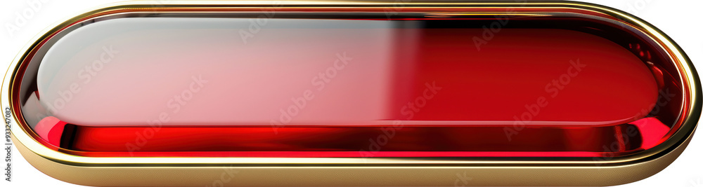 Red button with gold trim Red button with gold trim