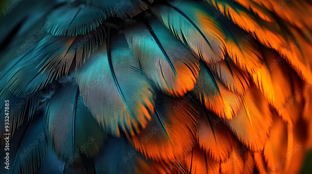 Fototapeta premium feather bird macro photo. texture or background