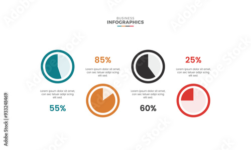 Modern colorful multipurpose business circle unique infographic template design for presentation
