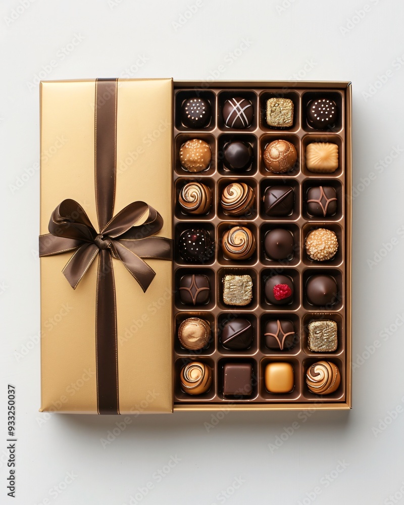 top view of Luxury chocolate gift box top view of Luxury chocolate gift box