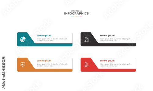 Modern colorful multipurpose business rectangular unique infographic template design for presentation
