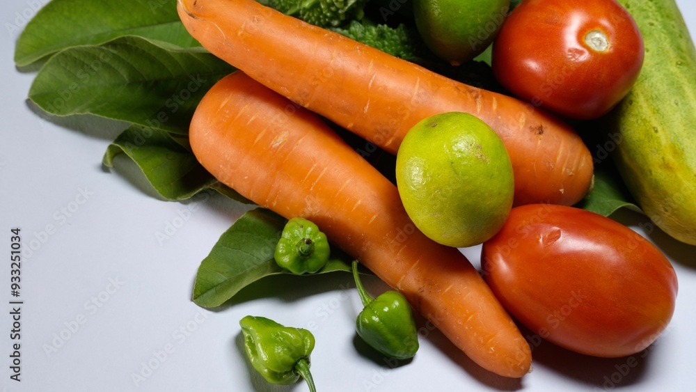 fresh vegetables on a white background fresh vegetables on a white background