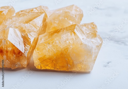 Vibrant yellow quartz crystals