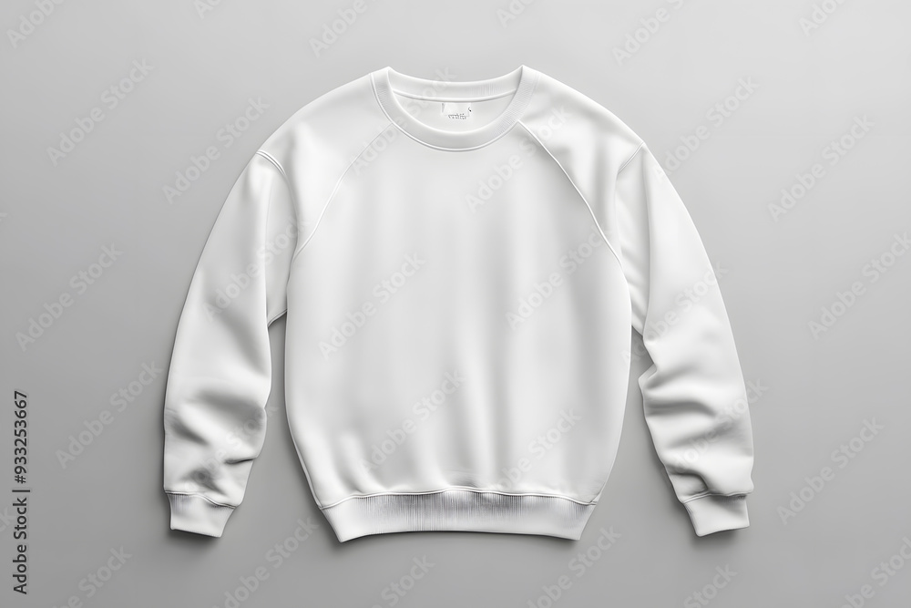 Mockup of white sweatshirt, blank pullover with a long sleeve, isolated on white background Mockup of white sweatshirt, blank pullover with a long sleeve, isolated on white background