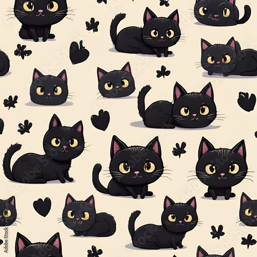 seamless pattern with cats