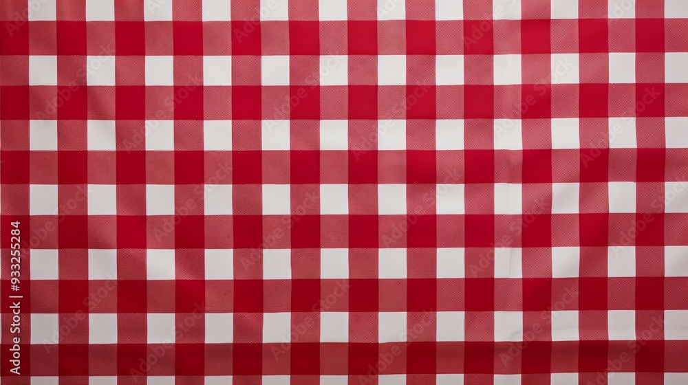 Red and white checkered pattern, resembling a traditional picnic tablecloth, ideal for backgrounds or textile designs.