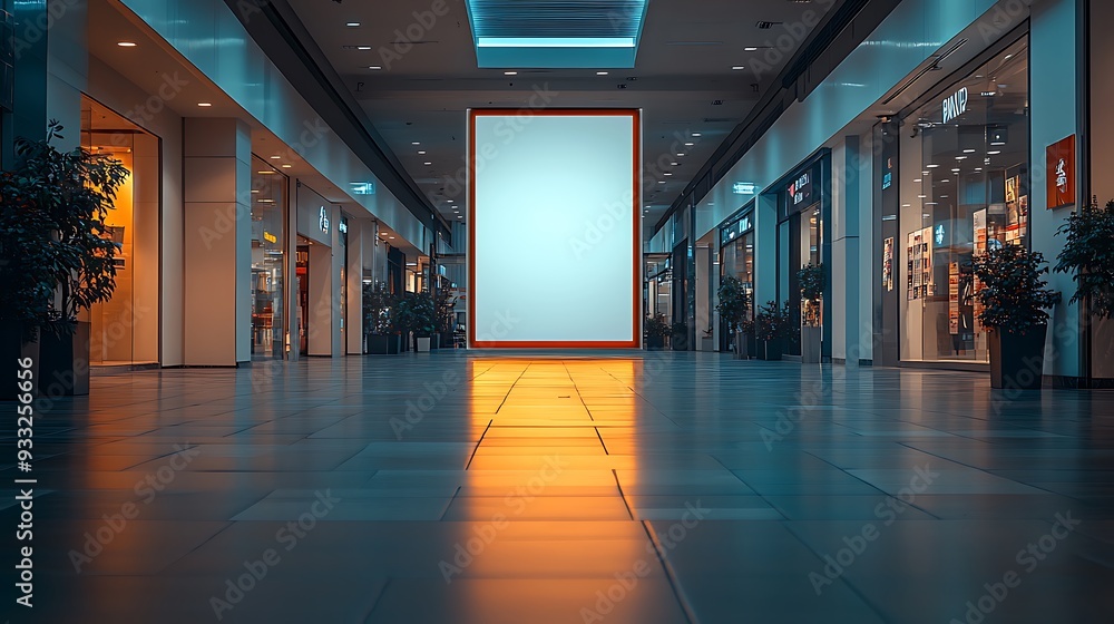 Blank advertising mockup for advertisement at the shopping mall or A ...