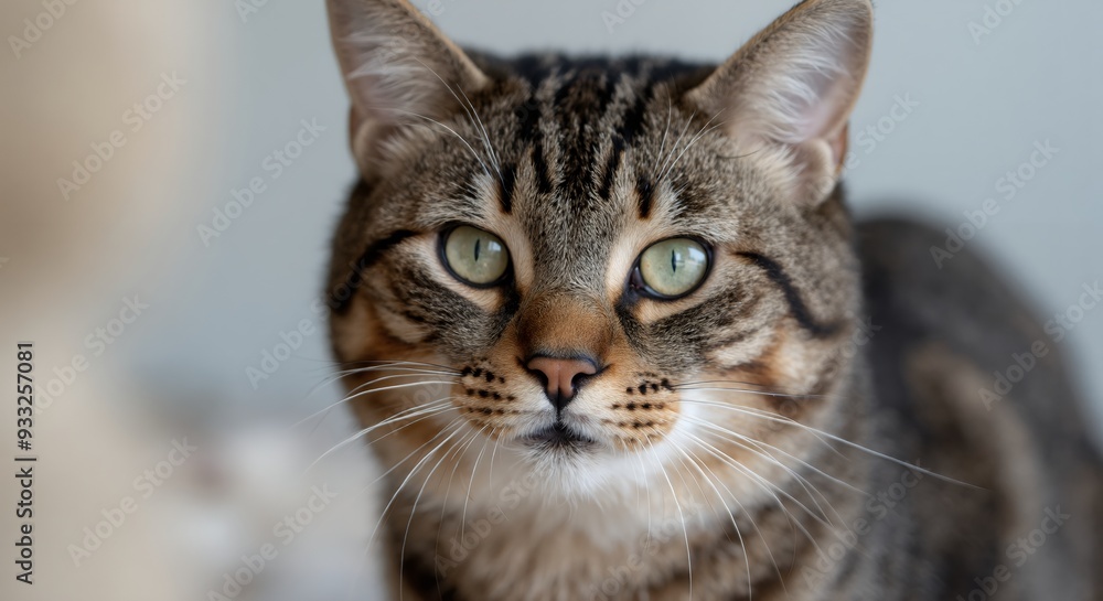 Cute animal wallpaper collection, Intense gaze of a tabby cat, A close up portrait capturing the mesmerizing green eyes of a domestic feline Cute animal wallpaper collection, Intense gaze of a tabby cat, A close up portrait capturing the mesmerizing green eyes of a domestic feline