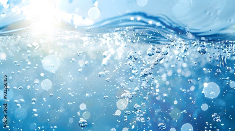 Transparent blue clear water surface texture with ripples, splashes and bubbles. Abstract summer banner background Water waves in sunlight with copy space Cosmetic moisturizer micellar toner emulsion. Transparent blue clear water surface texture with ripples, splashes and bubbles. Abstract summer banner background Water waves in sunlight with copy space Cosmetic moisturizer micellar toner emulsion.