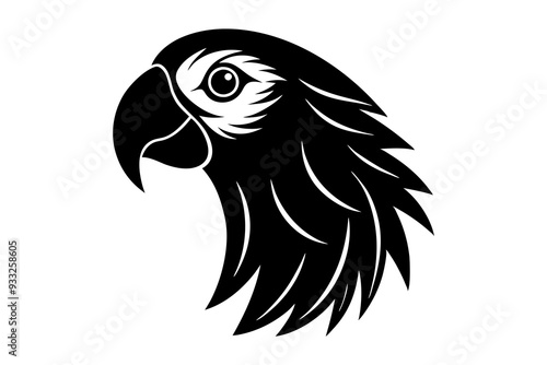 black and white bird head logo icon vector illustration. photo