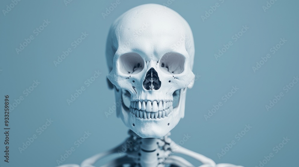 Detailed 8K Visualization of Human Skeletal System in Anatomy Context with Copy Space for Text Detailed 8K Visualization of Human Skeletal System in Anatomy Context with Copy Space for Text