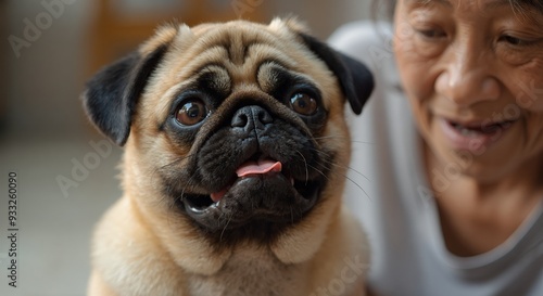 Cute animal wallpaper collection, Pug's personality, Close up of a Pug's face with its tongue sticking out, showcasing its quirky charm