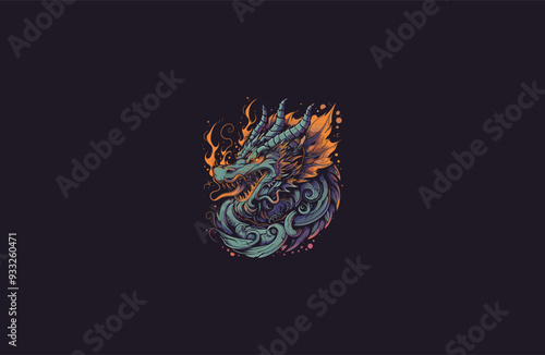 Dragon artwork design vector illustration