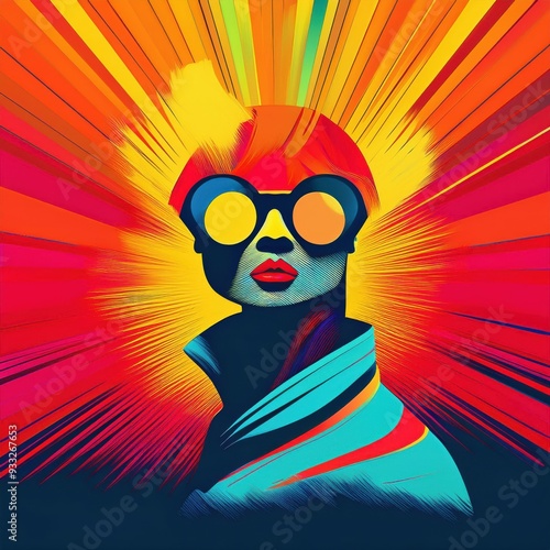 Trendy Minimalist Pop Art Illustration in Bright Colors