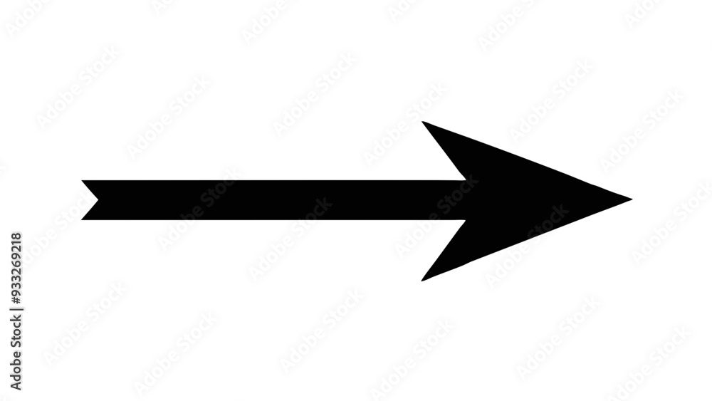 a simple black arrow pointing to the right. The arrow has a straight line for the shaft and a triangular point at the end a simple black arrow pointing to the right. The arrow has a straight line for the shaft and a triangular point at the end