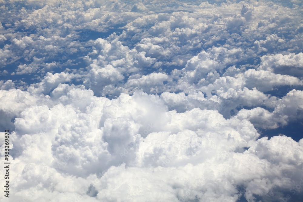 Aerial view of fluffy white clouds