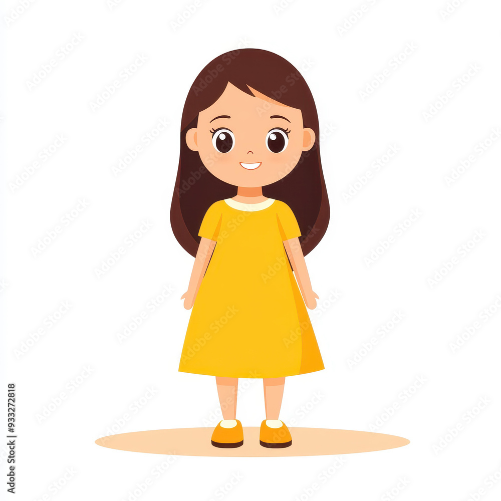 A sweet cartoonstyle girl with a bright smile, showcasing her cute outfit and playful demeanor in a colorful illustration. A sweet cartoonstyle girl with a bright smile, showcasing her cute outfit and playful demeanor in a colorful illustration.