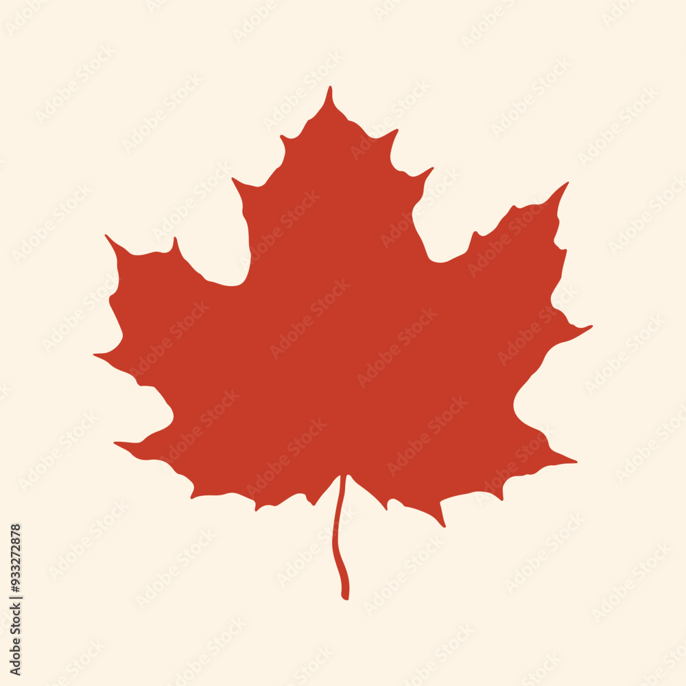 Red maple leaf silhouette. Vector illustration Red maple leaf silhouette. Vector illustration
