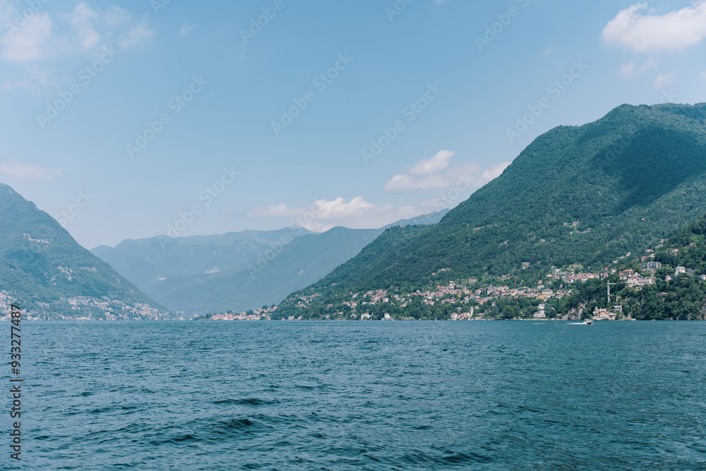 A beautiful blue lake among high mountains A beautiful blue lake among high mountains