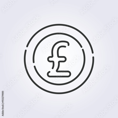 line art pound sterling icon vector illustration design