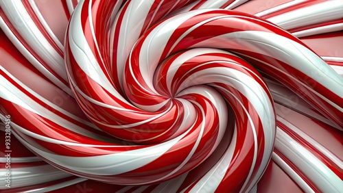 Swirling red and white peppermint candy pattern