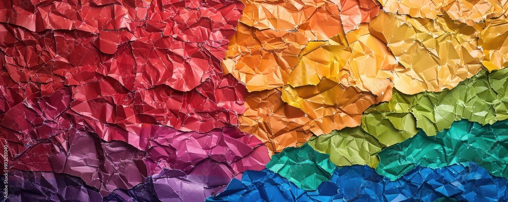 Wrinkled pride flag in rainbow colors, symbolizing strength and unity within the LGBTQ+ community. Wrinkled pride flag in rainbow colors, symbolizing strength and unity within the LGBTQ+ community.