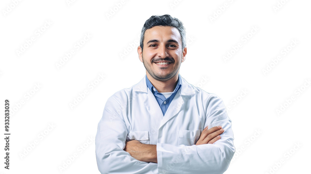 Portrait of confident young medical doctor standing isolate on transparency background PNG.
Portrait of confident young medical doctor standing isolate on transparency background PNG.