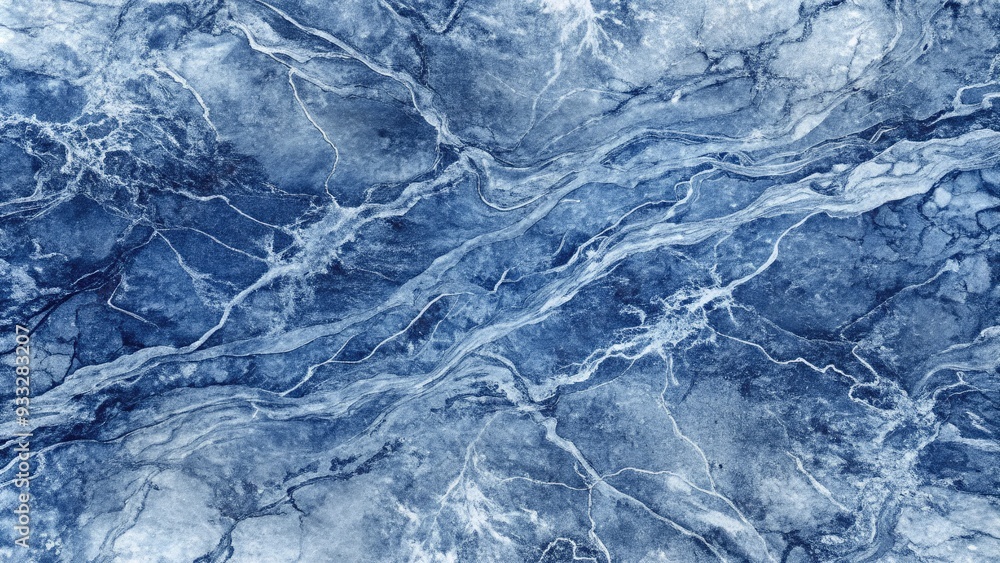 Naklejka premium Marble texture with deep blue and white veins