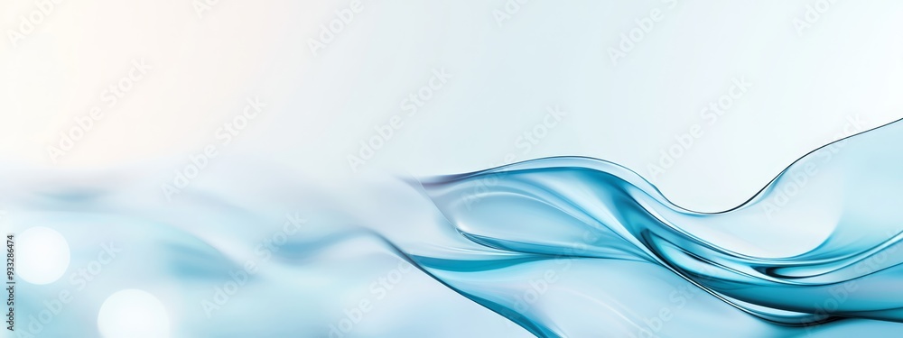 A clear blue wave on a white and light blue background, superimposed with another slightly blurred blue wave A clear blue wave on a white and light blue background, superimposed with another slightly blurred blue wave