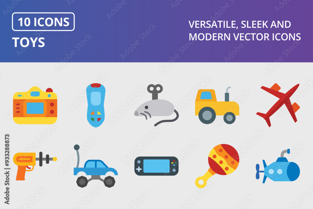 Toys Flat Icon Set Toys Flat Icon Set