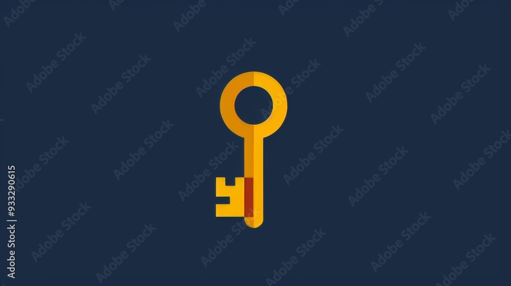 A minimalist illustration of a key, using simple lines and a monochromatic color palette A minimalist illustration of a key, using simple lines and a monochromatic color palette