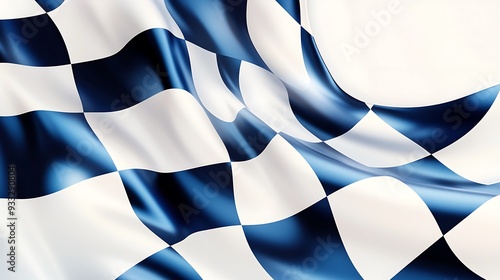 Wavy Blue and White Checkered Flag photo