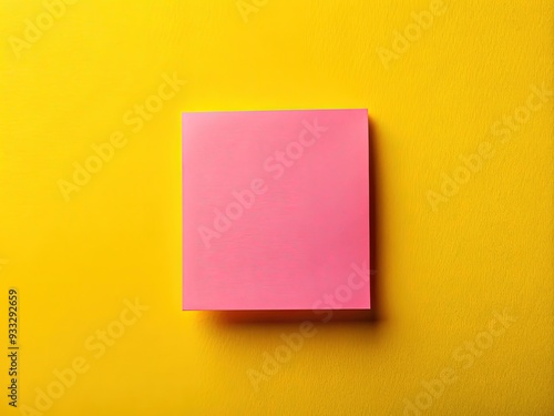 A brightly colored adhesive note with a bold yellow background and blank white space, waiting to be filled with important reminders or creative ideas.