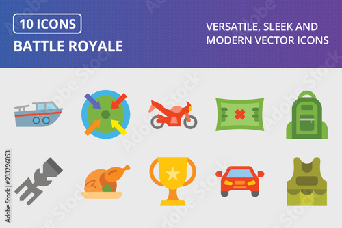 Battle Royale Flat Icon Set