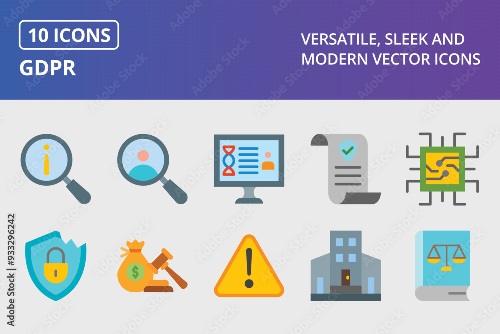GDPR Flat Icon Set GDPR Flat Icon Set