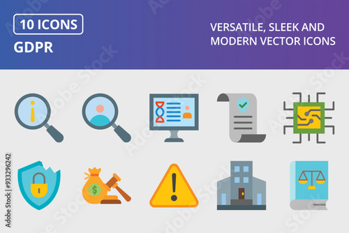 GDPR Flat Icon Set