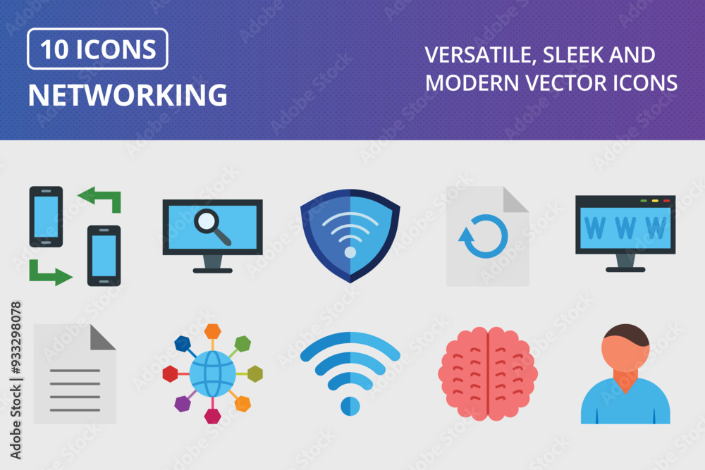Networking Flat Icon Set Networking Flat Icon Set
