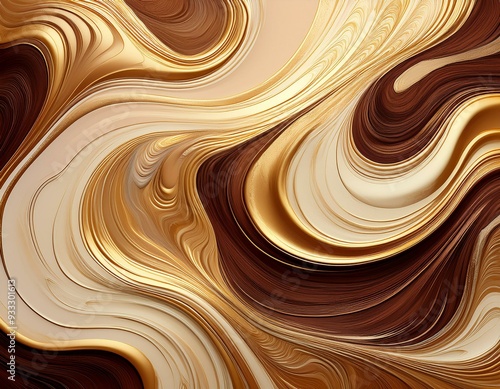 Golden Marble Swirl - Minimalist Luxe Texture