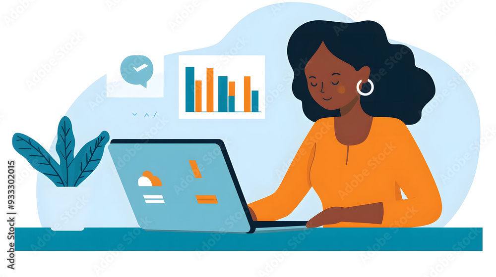 Solo Worker Intently Analyzing Cost-of-Living Adjustment Data at Minimalist Desk, with a Plant Breathing Life into the Workspace. Solo Worker Intently Analyzing Cost-of-Living Adjustment Data at Minimalist Desk, with a Plant Breathing Life into the Workspace.