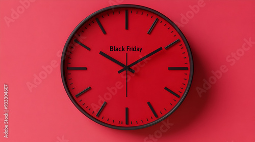 Black Friday Sale Countdown Clock - Red and Black Minimalist Design