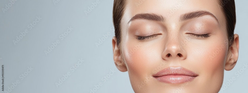  A woman's face with closed eyes