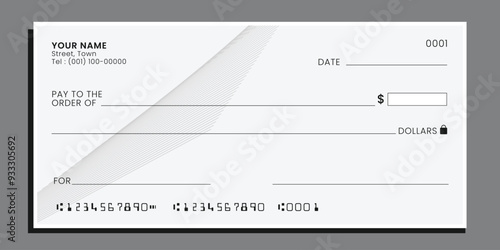 blank bank payment check for business design vector.